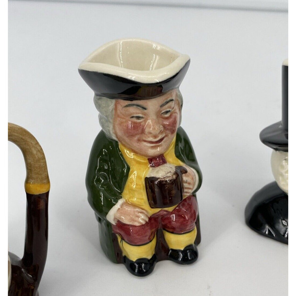 Sylvac Staffordshire Set Of 8 Ceramic Toby Pitchers 2"-3" Hand Painted England - Picture 14 of 16